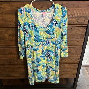 Lilly Pulitzer Aqua, Lime & Navy Tropical Scoop Tunic